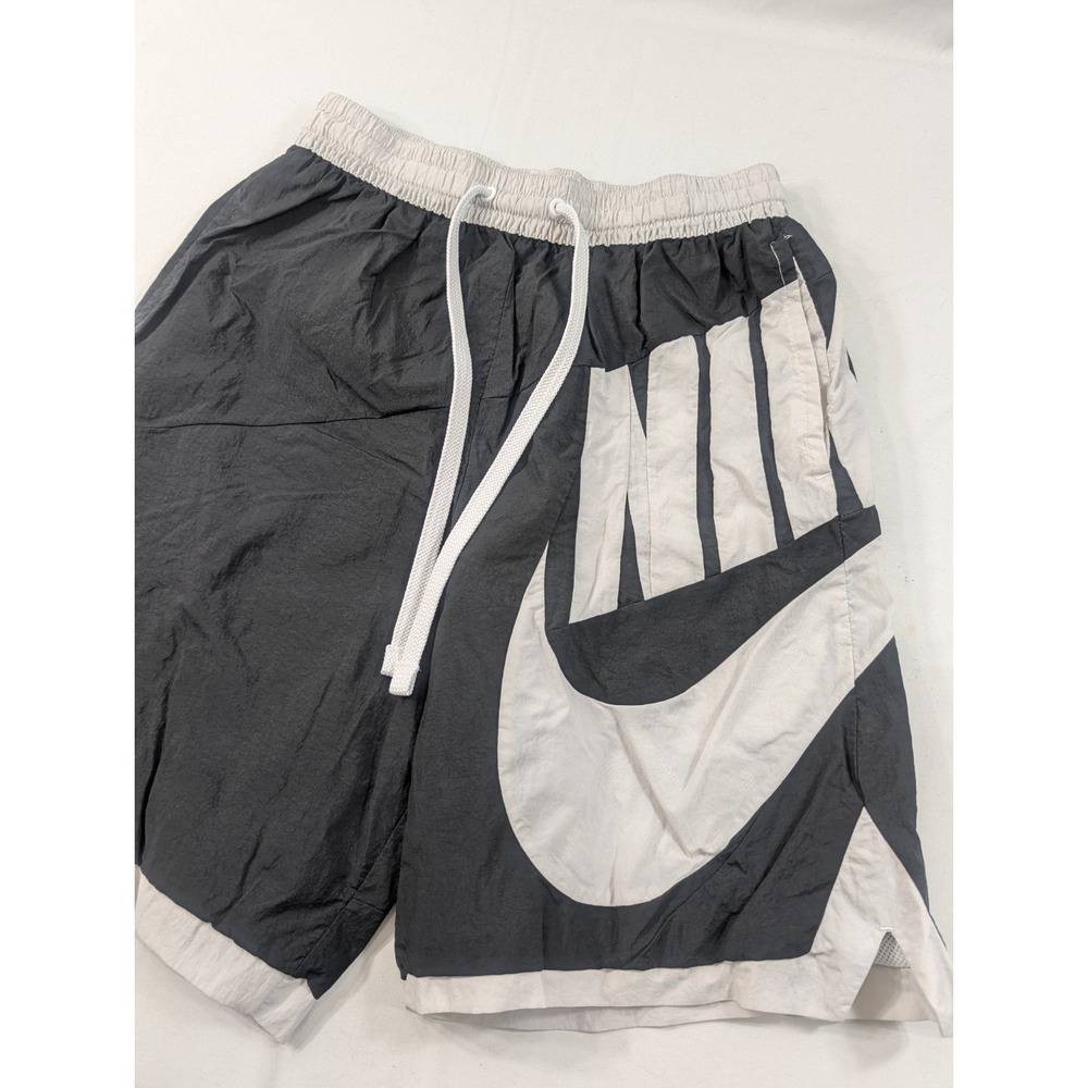 Vtg Nike Sportswear Big Swoosh Nylon Shorts Black And Gray Men Medium Basketball